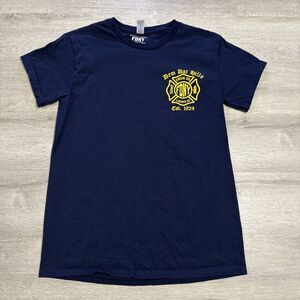 FDNY Shirt Engine 305 Ladder 151 Queens New York Men Small Navy Firehouse Tee
